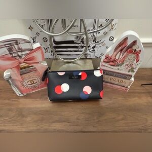 Kate Spade Black Polka Dot Cosmetic Pouch